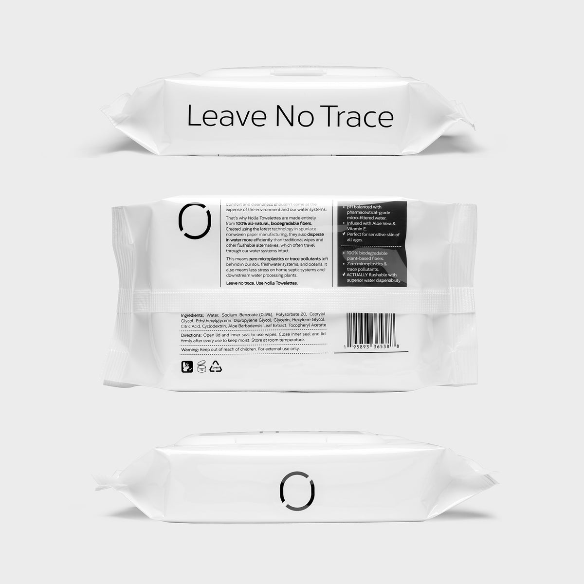 Nolla Flushable Wipes - 60 Count (6 Pack)